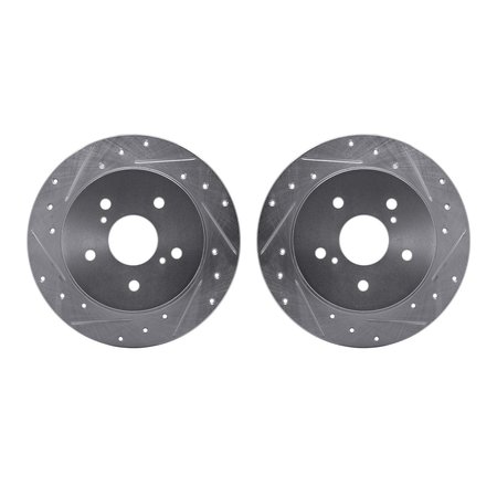 DYNAMIC FRICTION CO Rotors-Drilled and Slotted-SilverZinc Coated, 7002-01015 7002-01015